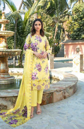 3-PC Unstitched Digital Embroidered Lawn By Tawakkal Fabrics | D-1243